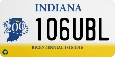 IN license plate 106UBL