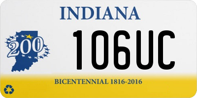 IN license plate 106UC