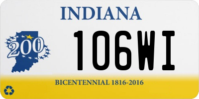 IN license plate 106WI