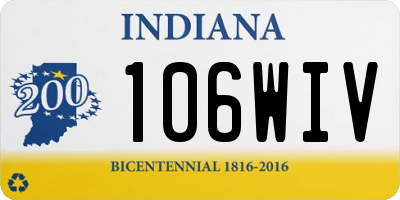 IN license plate 106WIV