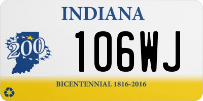 IN license plate 106WJ