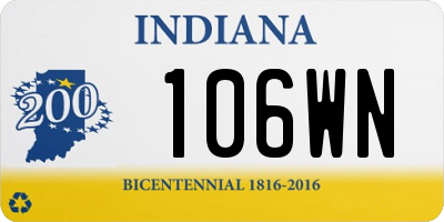 IN license plate 106WN