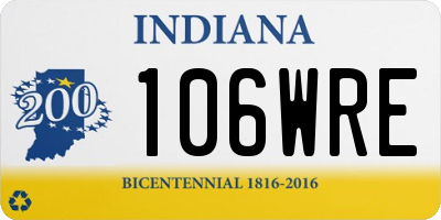 IN license plate 106WRE