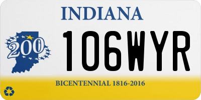 IN license plate 106WYR