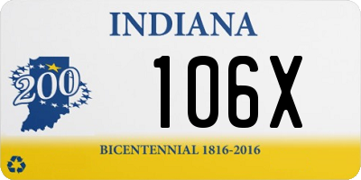 IN license plate 106X