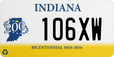 IN license plate 106XW