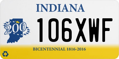 IN license plate 106XWF