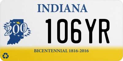IN license plate 106YR