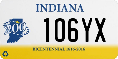 IN license plate 106YX