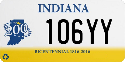 IN license plate 106YY