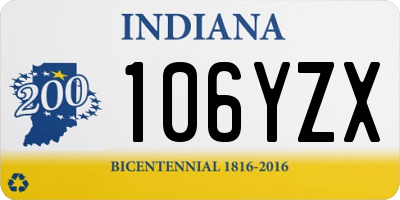 IN license plate 106YZX