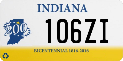IN license plate 106ZI