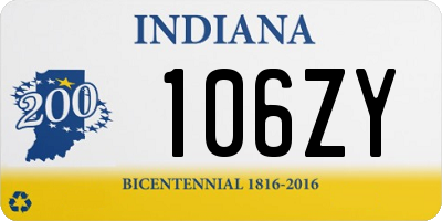 IN license plate 106ZY