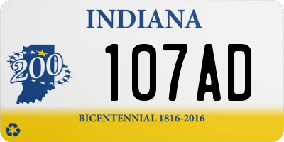 IN license plate 107AD