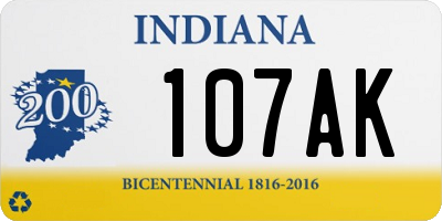 IN license plate 107AK