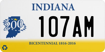 IN license plate 107AM