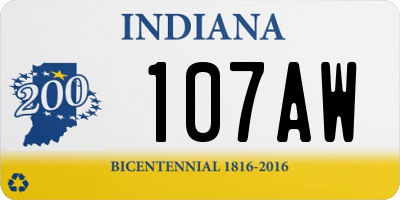 IN license plate 107AW