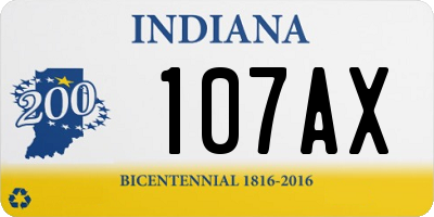 IN license plate 107AX