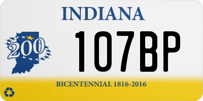 IN license plate 107BP