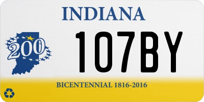 IN license plate 107BY