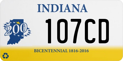 IN license plate 107CD