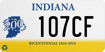 IN license plate 107CF