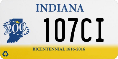 IN license plate 107CI