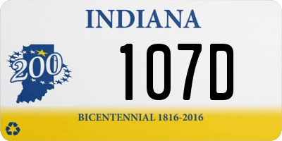 IN license plate 107D