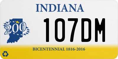 IN license plate 107DM