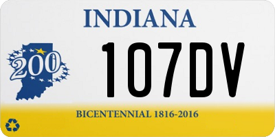 IN license plate 107DV