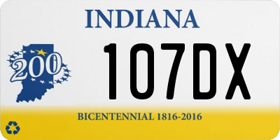 IN license plate 107DX