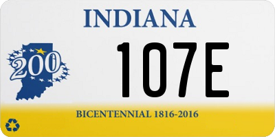 IN license plate 107E