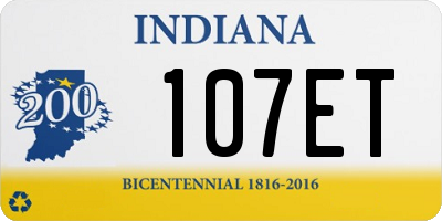 IN license plate 107ET