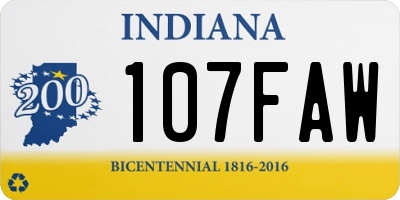 IN license plate 107FAW