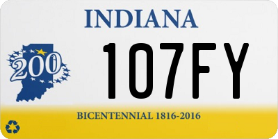 IN license plate 107FY