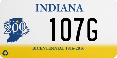 IN license plate 107G