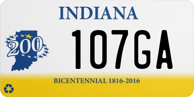 IN license plate 107GA