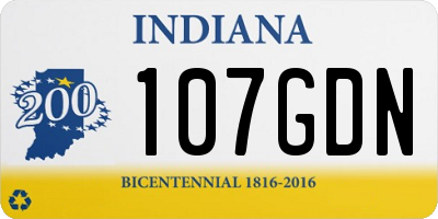 IN license plate 107GDN