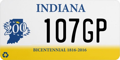 IN license plate 107GP