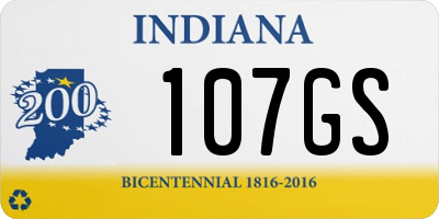 IN license plate 107GS