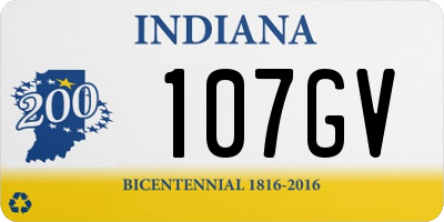 IN license plate 107GV