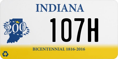 IN license plate 107H