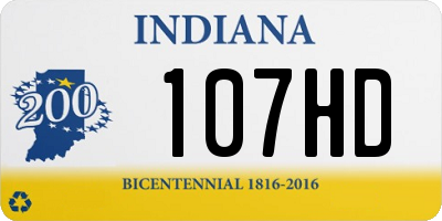 IN license plate 107HD