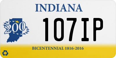 IN license plate 107IP