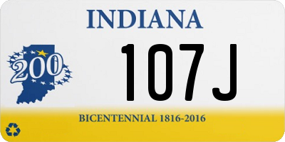 IN license plate 107J