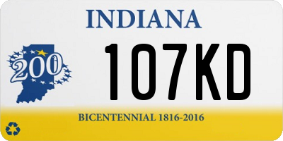 IN license plate 107KD