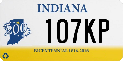 IN license plate 107KP