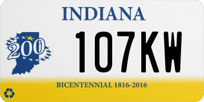 IN license plate 107KW