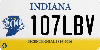 IN license plate 107LBV