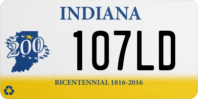 IN license plate 107LD